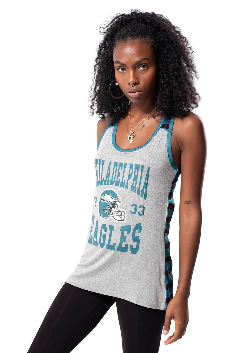 Ultra Game Nfl Womens Jersey Mesh Striped Racerback Tank Top