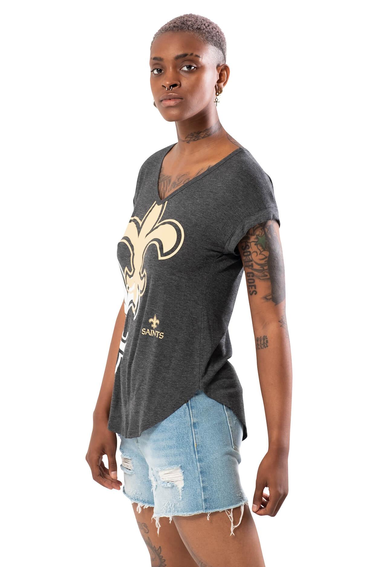 NFL New Orleans Saints Women's V-Neck Tee|New Orleans Saints - UltraGameShop