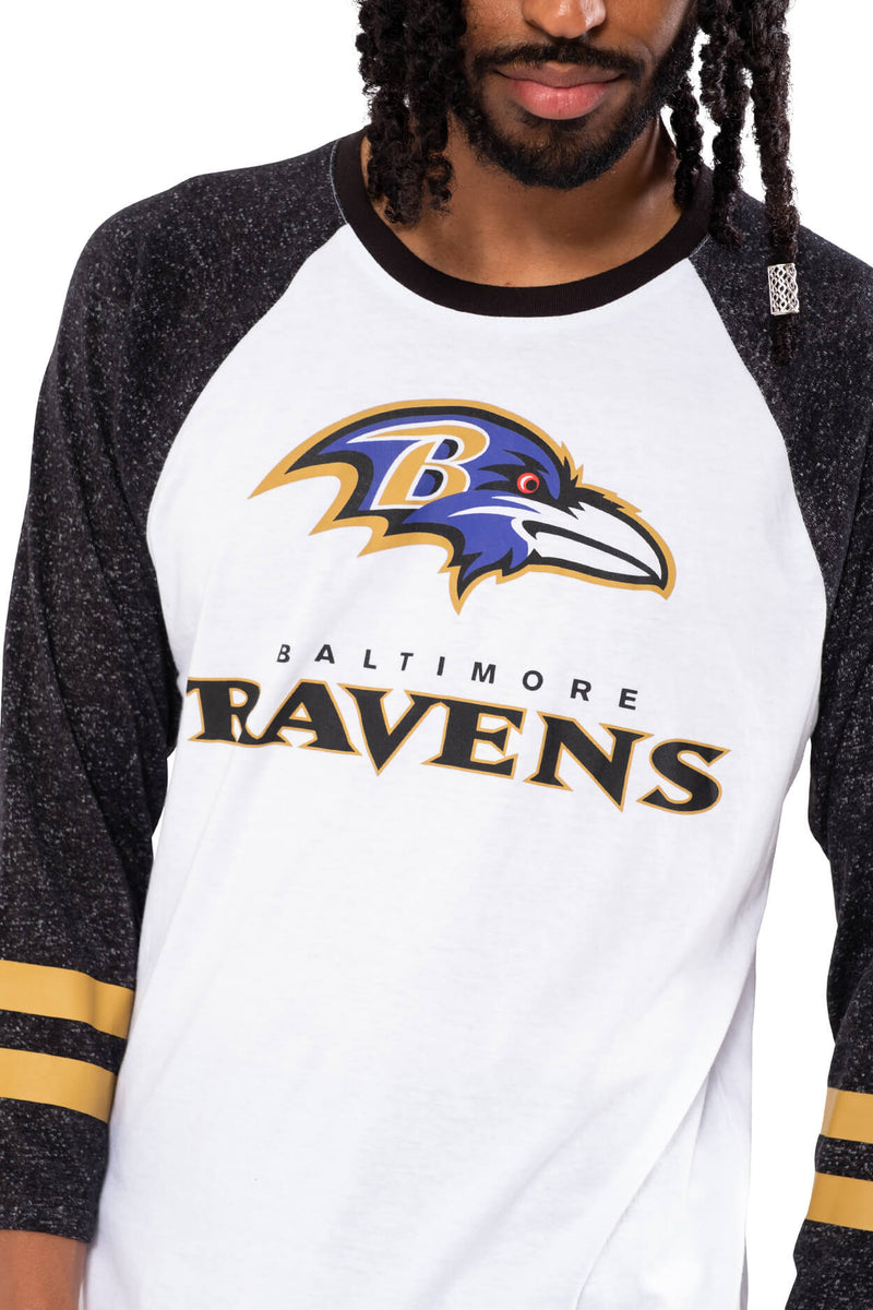 Ultra Game NFL Men's T Raglan Baseball 3/4 Long Sleeve Tee Shirt