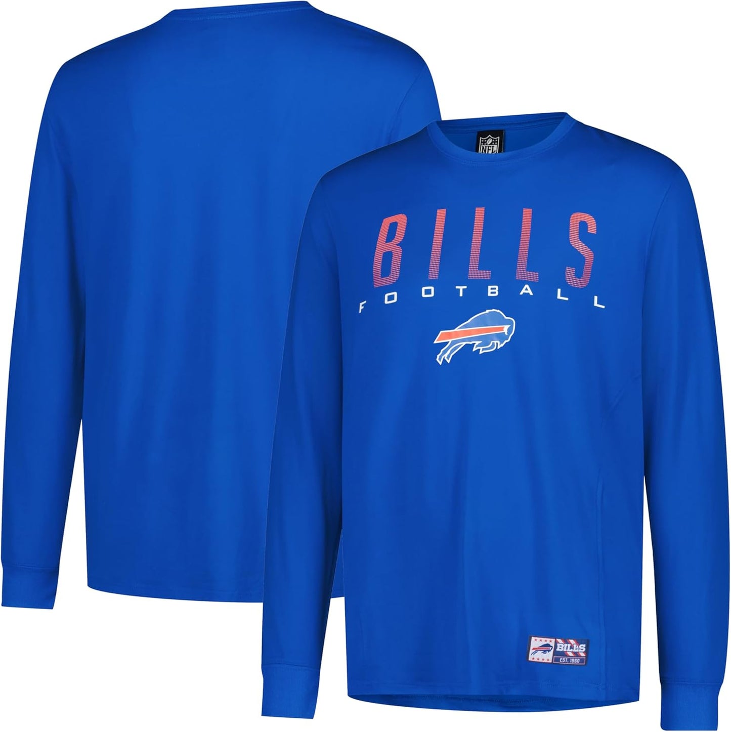 Ultra Game Men's NFL Official Super Soft Game Day Long Sleeve T-Shirt, Buffalo Bills|Buffalo Bills