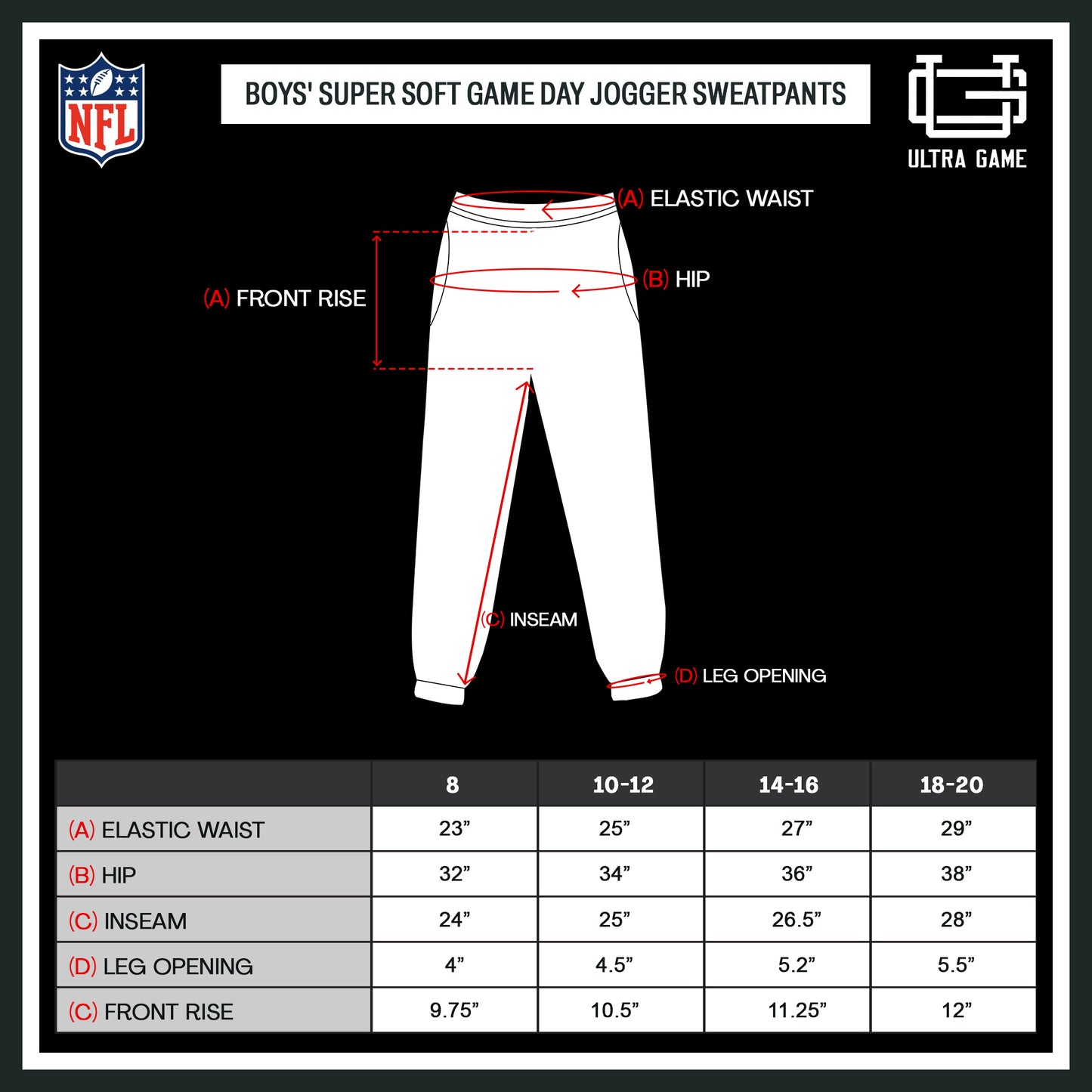 Ultra Game NFL Official Youth Super Soft Game Day Jogger Sweatpants, Seattle Seahawks, Black|Seattle Seahawks