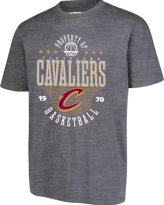 Ultra Game NBA Official Men's Standard Super Soft Mad Props T-Shirt, Cleveland Cavaliers, Heather Charcoal|Cleveland Cavaliers