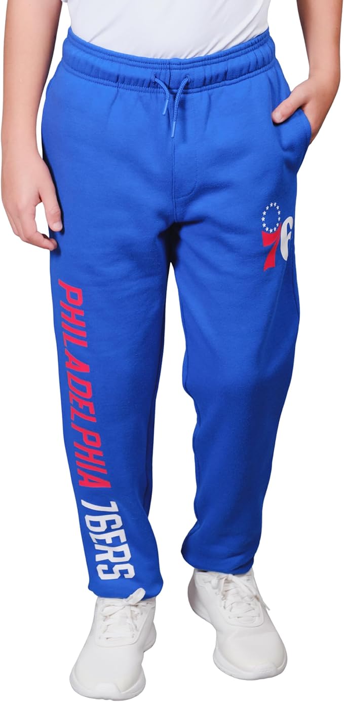 Ultra Game Youth's NBA Official Super Soft Game Day Jogger Sweatpants, Philadelphia 76ers, Team Color|Philadelphia 76ers