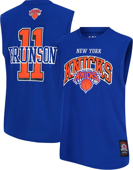 Ultra Game Men's NBA Official Sleeveless Players Mesh Tank Top Muscle T-Shirt, New York Knicks - Jalen Brunson, Team Color|New York Knicks - Jalen Brunson