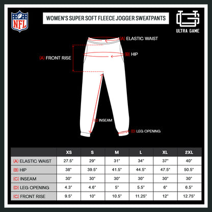 Ultra Game NFL Official Women's Super Soft Fleece Jogger Sweatpants, Baltimore Ravens|Baltimore Ravens