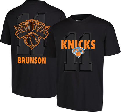 Ultra Game NBA Official Men's Standard Super Soft Fly High Players T-Shirt, New York Knicks - Jalen Brunson, Black|New York Knicks - Jalen Brunson