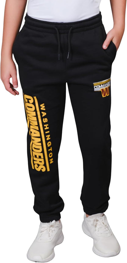 Ultra Game NFL Official Youth Super Soft Game Day Jogger Sweatpants, Washington Commanders, Black|Washington Commanders