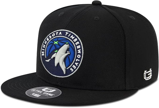 Ultra Game NBA Official Men's Twill Snap Back Ultimate Baseball Cap Hat - Unisex, Minnesota Timberwolves, Black, 1SIZE|Minnesota Timberwolves