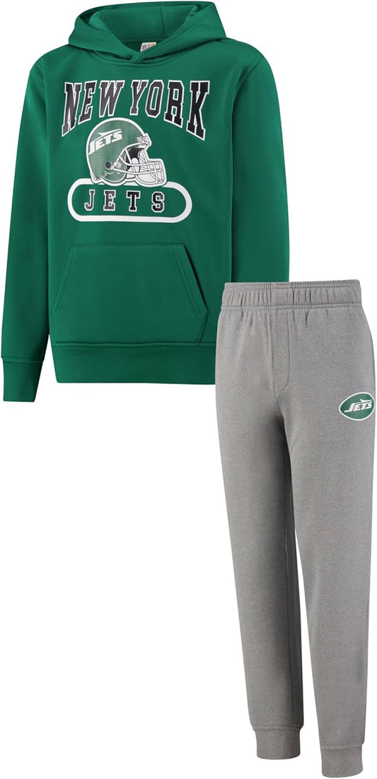 Ultra Game NFL Official Youth Super Soft Jogger & Hoodie Sweatshirt Set, New York Jets, Team Color|New York Jets