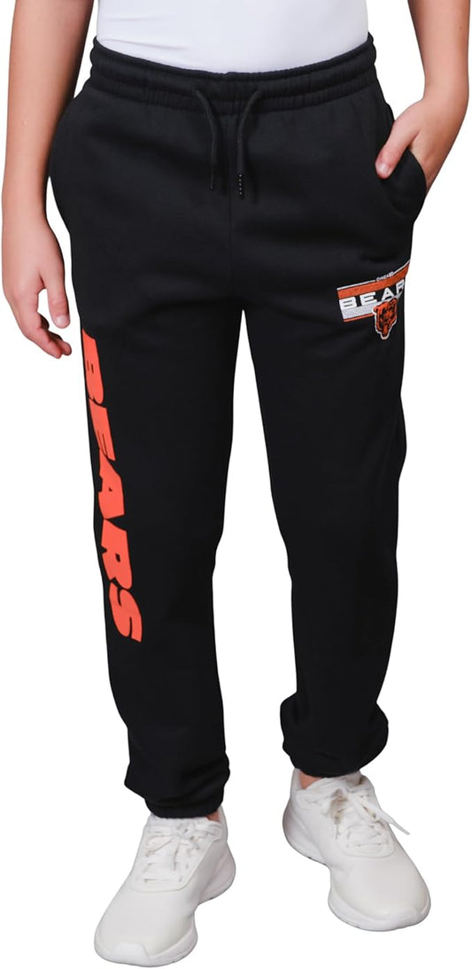 Ultra Game NFL Official Youth Super Soft Game Day Jogger Sweatpants, Chicago Bears, Black|Chicago Bears