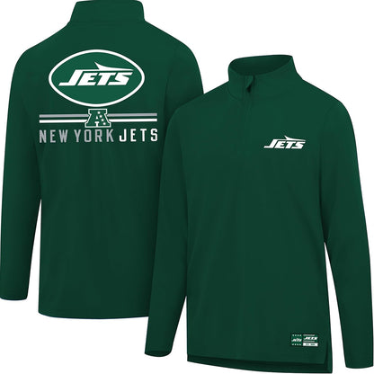 NFL Official Adults Super Soft Quarter Zip Long Sleeve T-Shirt - Unisex|New York Jets