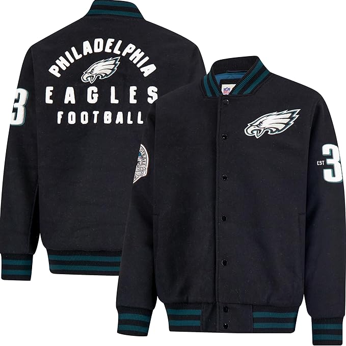 NFL Official Adults Classic Varsity Coaches Jacket Coat - Unisex|Philadelphia Eagles