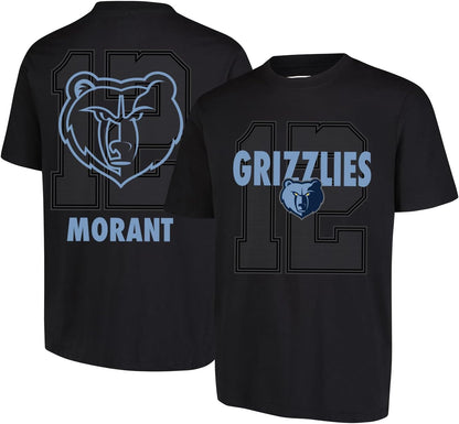 Ultra Game NBA Official Men's Standard Super Soft Fly High Players T-Shirt, Memphis Grizzlies - Ja Morant, Black|Memphis Grizzlies - Ja Morant