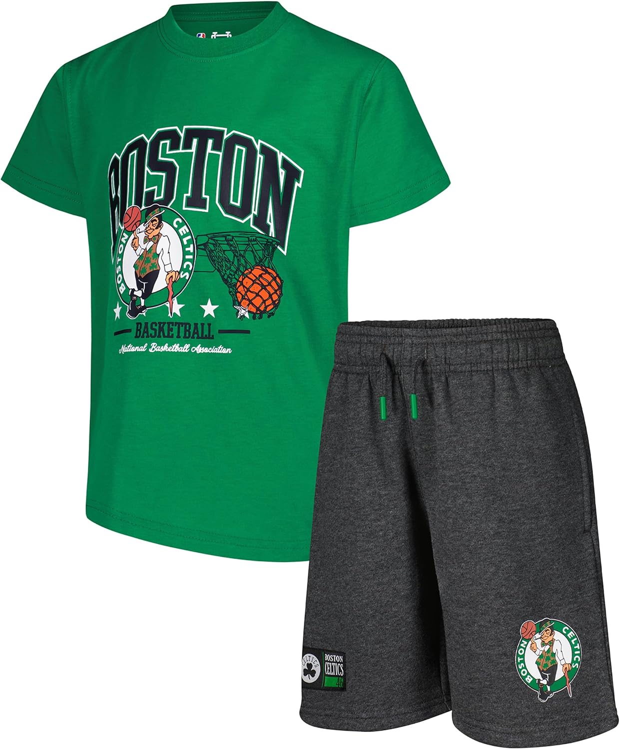 Ultra Game Youth's NBA Official Mad Buckets + Short Set, Boston Celtics, Team Color|Boston Celtics