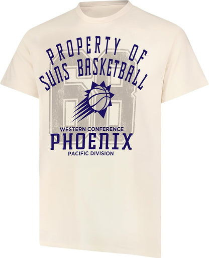 Ultra Game NBA Official Men's Standard Super Soft Nostalgic T-Shirt, Phoenix Suns,Cream|Phoenix Suns