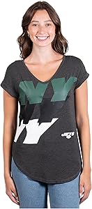 NFL Official Women's Super Soft Modal Vintage V-Neck T-Shirt|New York Jets