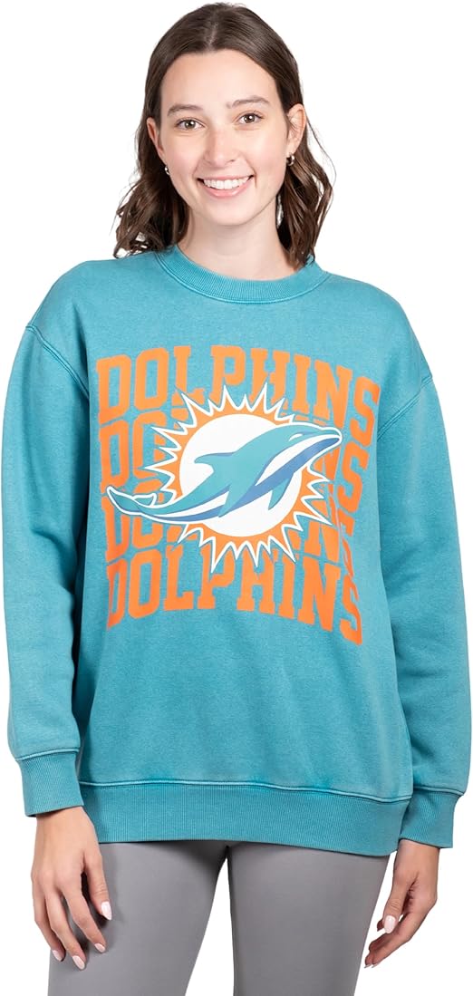 NFL Official Womens Super Soft Oversized Cozy Shirt|Miami Dolphins