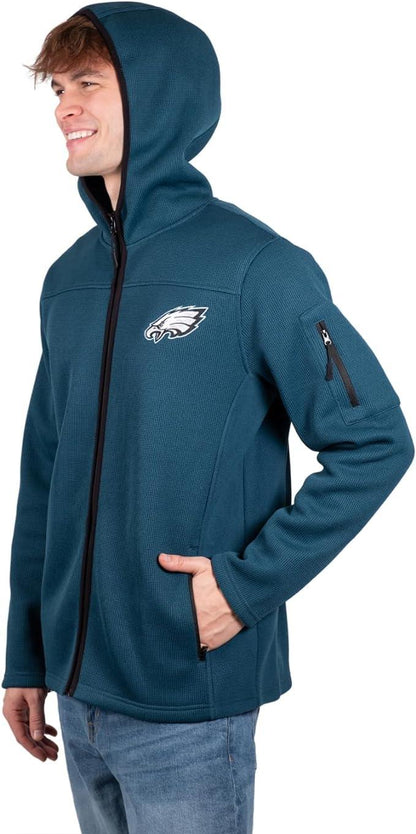 Ultra Game NFL Official Adults Supreme Quality Full Zip Hoodie Sweatshirt - Unisex, Philadelphia Eagles, Team Color|Philadelphia Eagles