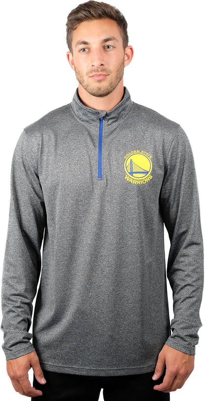 Ultra Game NBA Official Men’s Quarter Zip Long Sleeve Pullover T-Shirt - Unisex Golden State Warriors|Golden State Warriors