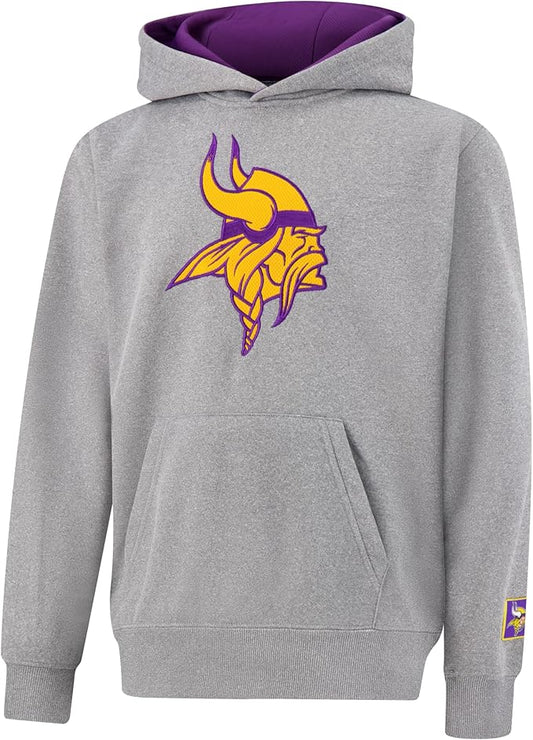 Ultra Game NFL Official Youth Super Soft Hoodie Sweatshirt Pullover - Warm Polyester Blend Minnesota Vikings|Minnesota Vikings