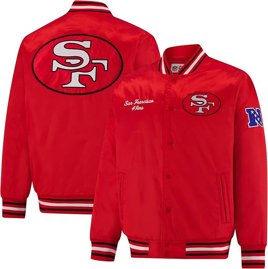 Ultra Game NFL Official Adults Supreme Satin Heritage Jacket, San Francisco 49ers, Supreme Satin|San Francisco 49ers