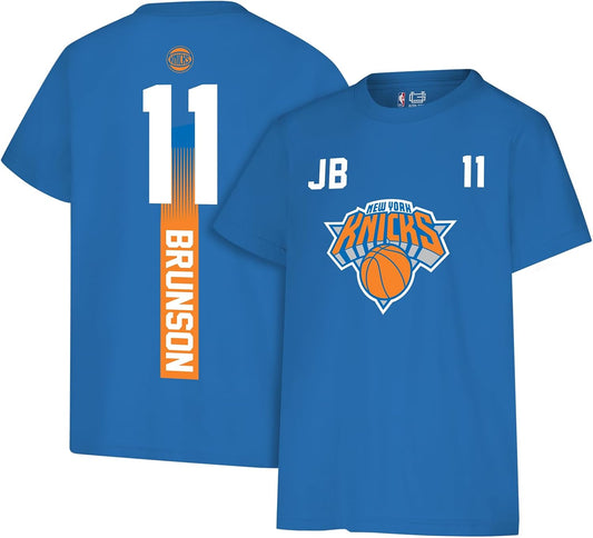 Ultra Game NBA Official Youth Super Soft Fly High Players T-Shirt, New York Knicks - Jalen Brunson, Team Color|New York Knicks - Jalen Brunson