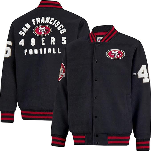 Ultra Game NFL Official Adults Classic Varsity Coaches Jacket Coat - Unisex, San Francisco 49ers, Team Color|San Francisco 49ers