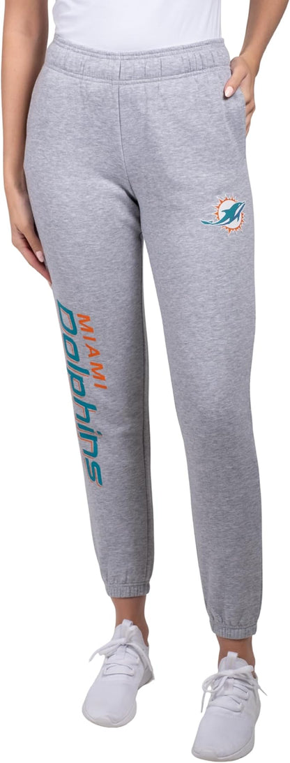 NFL Official Women's Super Soft Fleece Jogger Sweatpants|Miami Dolphins