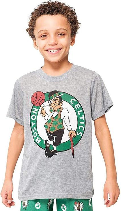 Ultra Game NBA Official Youth 2 Piece T-Shirt & Lounge Pants Pajama Set, Boston Celtics, Boys Sizes|Boston Celtics