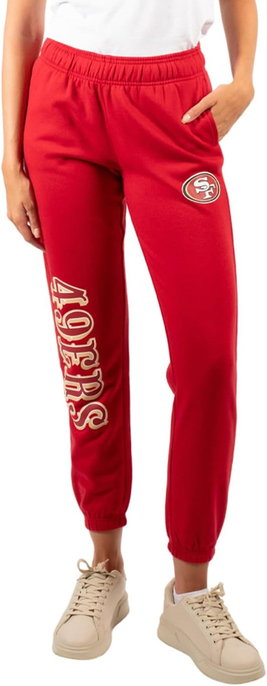 Ultra Game NFL Official Women's Super Soft Fleece Jogger Sweatpants, San Francisco 49ers|San Francisco 49ers