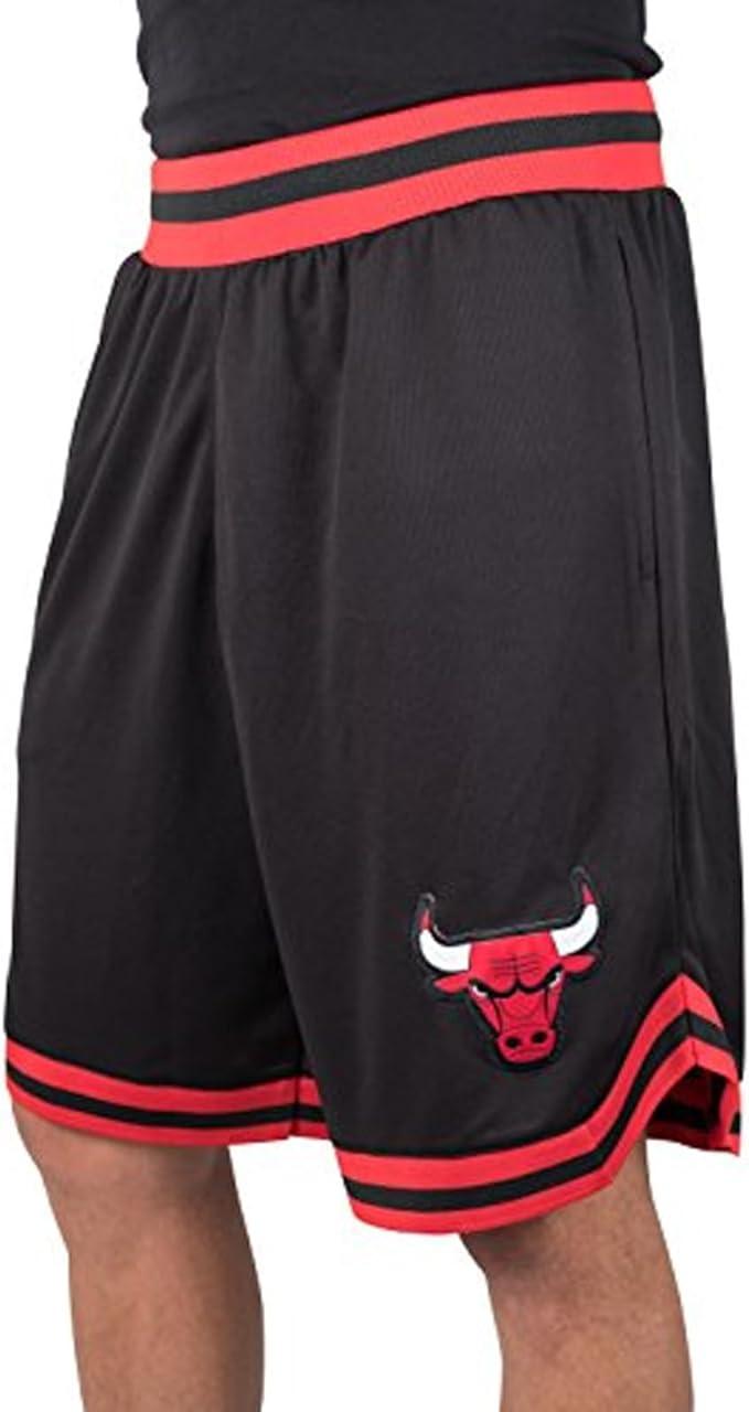 Ultra Game NBA Official Men’s Active Knit Basketball Training Shorts - Unisex, Chicago Bulls, Black|Chicago Bulls