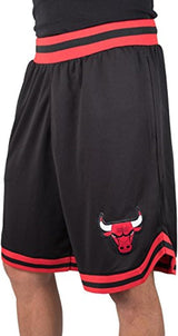 Ultra Game NBA Official Men's Active Knit Basketball Training Shorts - Unisex, Chicago Bulls, Black|Chicago Bulls
