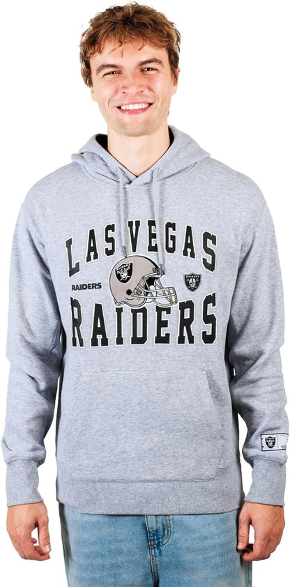 Ultra Game NFL Official Adults Ultimate Quality Super Soft Hoodie Sweatshirt - Unisex, Las Vegas Raiders, Heather Gray|Las Vegas Raiders