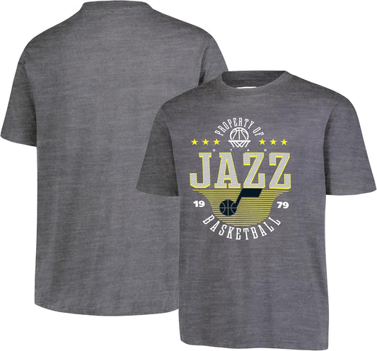 Ultra Game NBA Official Youth Super Soft Mad Props T-Shirt, Utah Jazz, Heather Charcoal|Utah Jazz