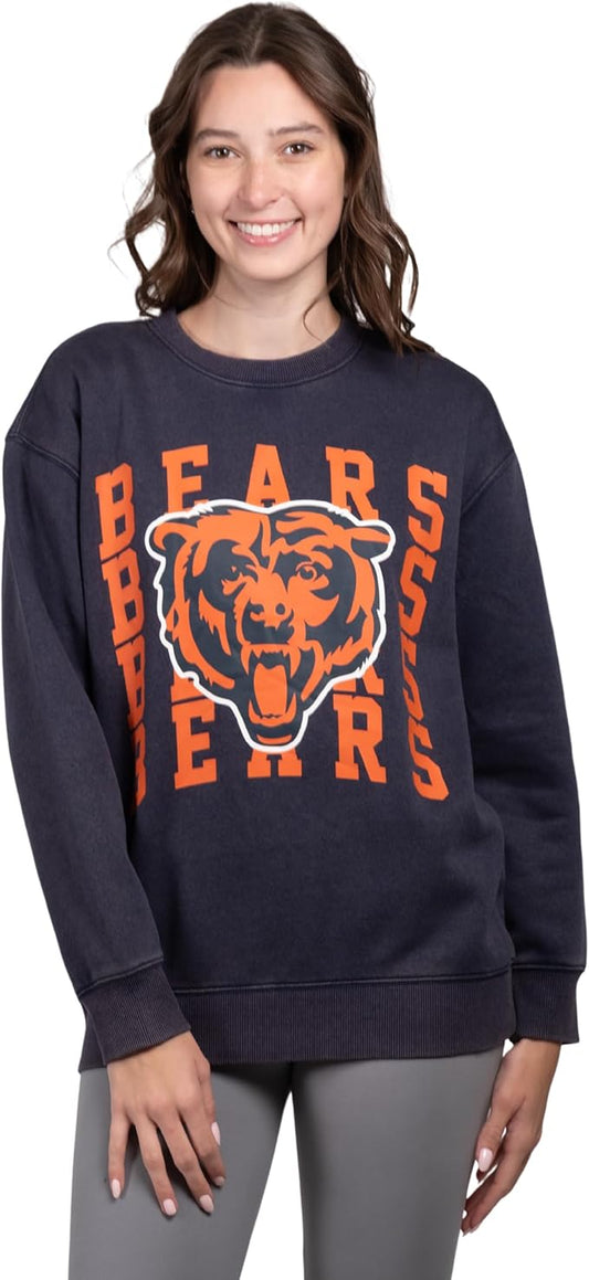 Ultra Game NFL Official Womens Super Soft Oversized Cozy Shirt, Chicago Bears, Team 2|Chicago Bears