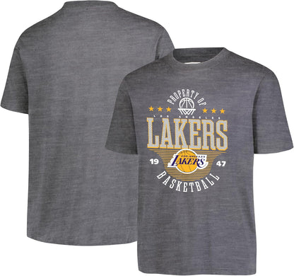 Ultra Game NBA Official Youth Super Soft Mad Props T-Shirt, Los Angeles Lakers, Heather Charcoal|Los Angeles Lakers