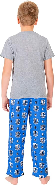 Ultra Game NBA Official Youth 2 Piece T-Shirt & Lounge Pants Pajama Set, Dallas Mavericks, Boys Sizes|Dallas Mavericks