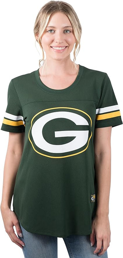 NFL Official Women's Super Soft Mesh Jersey T-Shirt|Green Bay Packers