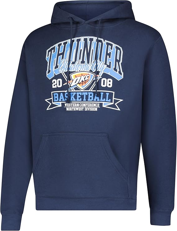 Ultra Game NBA Official Men’s Standard Super Soft Ace Hoodie Sweatshirt, Oklahoma City Thunder, Team Color|Oklahoma City Thunder