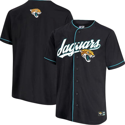 Ultra Game NFL Official Adults Game Day Button Down Baseball Mesh Jersey Shirt - Unisex, Jacksonville Jaguars, Team Color|Jacksonville Jaguars