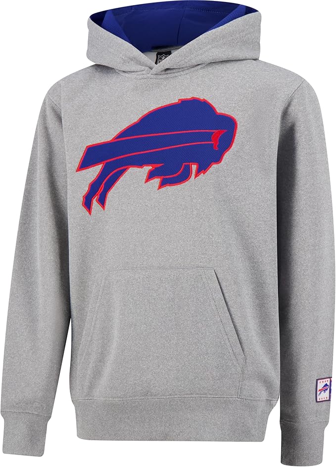 NFL Official Youth Super Soft Hoodie Sweatshirt Pullover - Warm Polyester Blend|Buffalo Bills