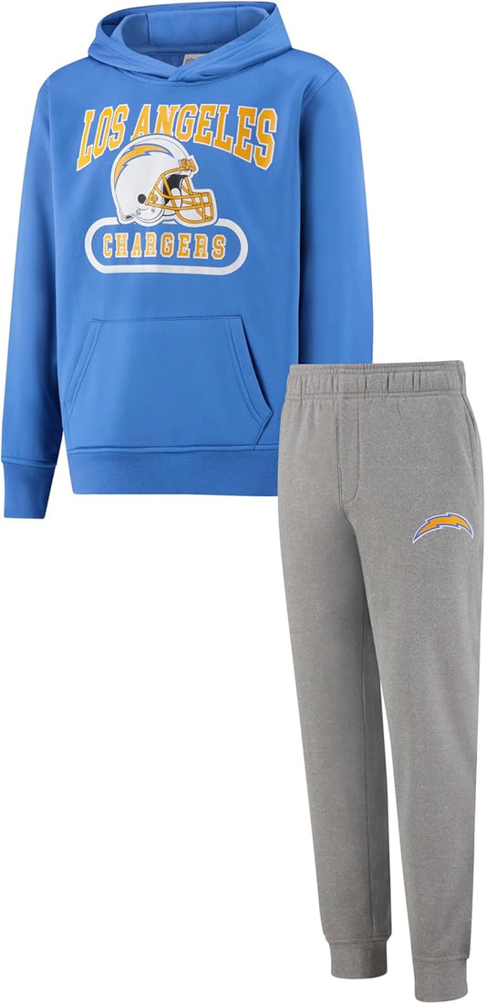 Ultra Game NFL Official Youth Super Soft Jogger & Hoodie Sweatshirt Set, Los Angeles Chargers, Team Color|Los Angeles Chargers