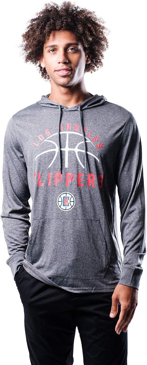 Ultra Game NBA Official Men’s Super Soft Lightweight Pullover Hoodie Sweatshirt - Unisex, Los Angeles Clippers, Heather Charcoal|Los Angeles Clippers