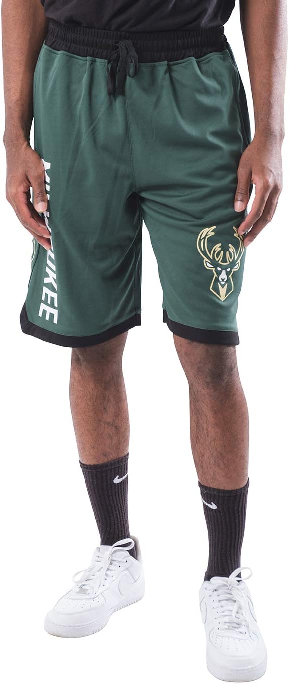 Ultra Game NBA men's Official Players Active Soft Workout Basketball Training Shorts, Milwaukee Bucks - Giannis Antetokounmpo|Milwaukee Bucks