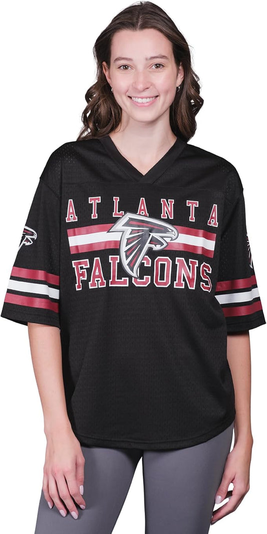 Ultra Game NFL Official Women's Soft Mesh Vintage Gameday Shirt, Atlanta Falcons, Team Color|Atlanta Falcons