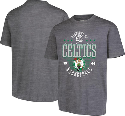 Ultra Game NBA Official Men's Standard Super Soft Mad Props T-Shirt, Boston Celtics, Heather Charcoal|Boston Celtics