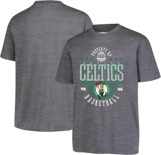 Ultra Game NBA Official Youth Super Soft Mad Props T-Shirt, Boston Celtics, Heather Charcoal|Boston Celtics