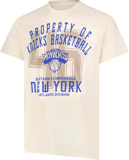 Ultra Game NBA Official Men's Standard Super Soft Nostalgic T-Shirt, New York Knicks,Cream|New York Knicks