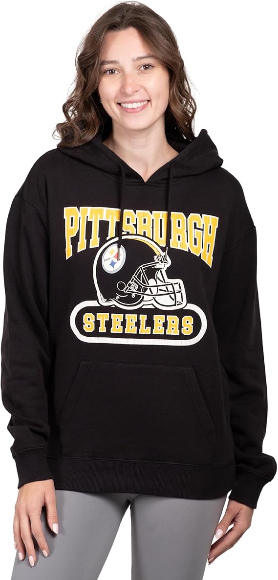 NFL Womens Full Zip Soft Marl Knit Hoodie Sweatshirt Jacket|Pittsburgh Steelers