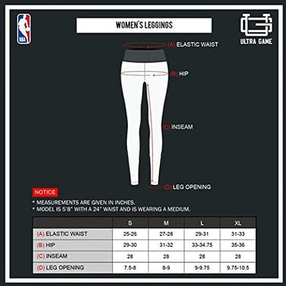 Ultra Game NBA Official Women's Super Soft Lightweight Leggings Fitness Sport Yoga Active Pants, Milwaukee Bucks, Black|Milwaukee Bucks